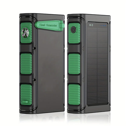 63800mAh Solar Power Bank, Battery Pack Fast Charging, Can Be Charged for 5 Devices At The Same Time, Equipped with Solar Charging/hand Joystick Charging/comes with 3 Charging Cables/night Lighting/outdoor Compass