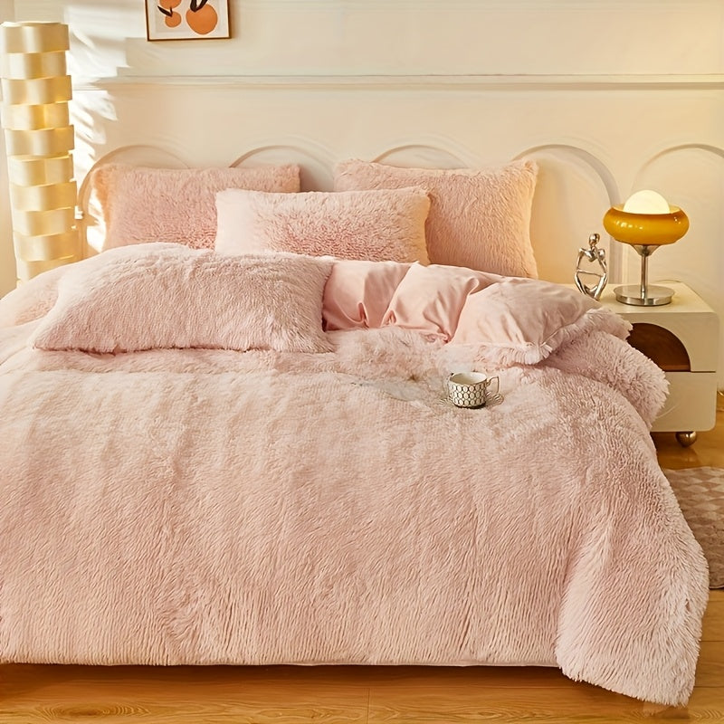 Seasonal Personalized Gifts/Soft And Fluffy Plush Duvet Cover Bed Cover Queen King Size Bed Pillowcase Milk Velvet Relief/1 X Duvet Cover And 2 X Pillowcases