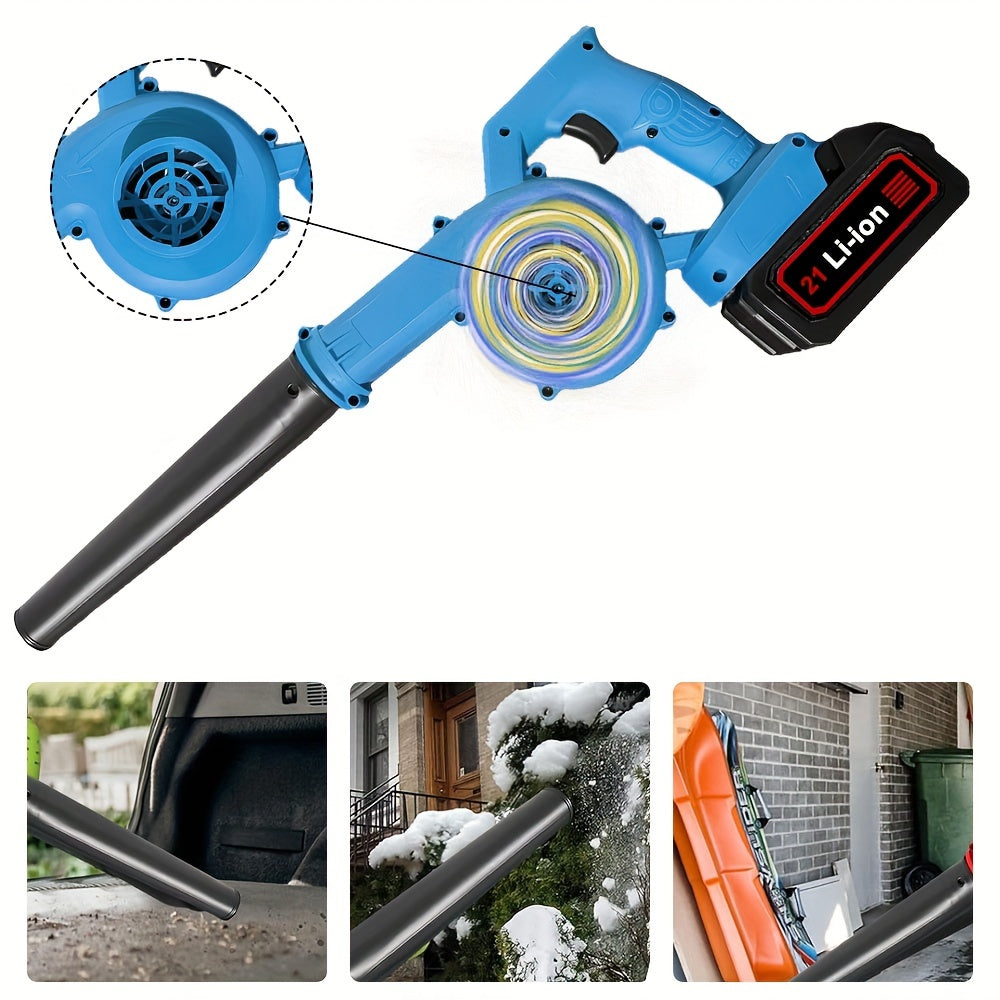 2-in-1 Cordless Electric Leaf Blower & Dust Vacuum Cleaner - Handheld, Lightweight Design with 1800mAh Lithium Battery, Ergonomic Non-Slip Handle, Blow & Suction Function for Home, Car, Furniture, and Small Spaces, Cordless Vacuum Cleaner