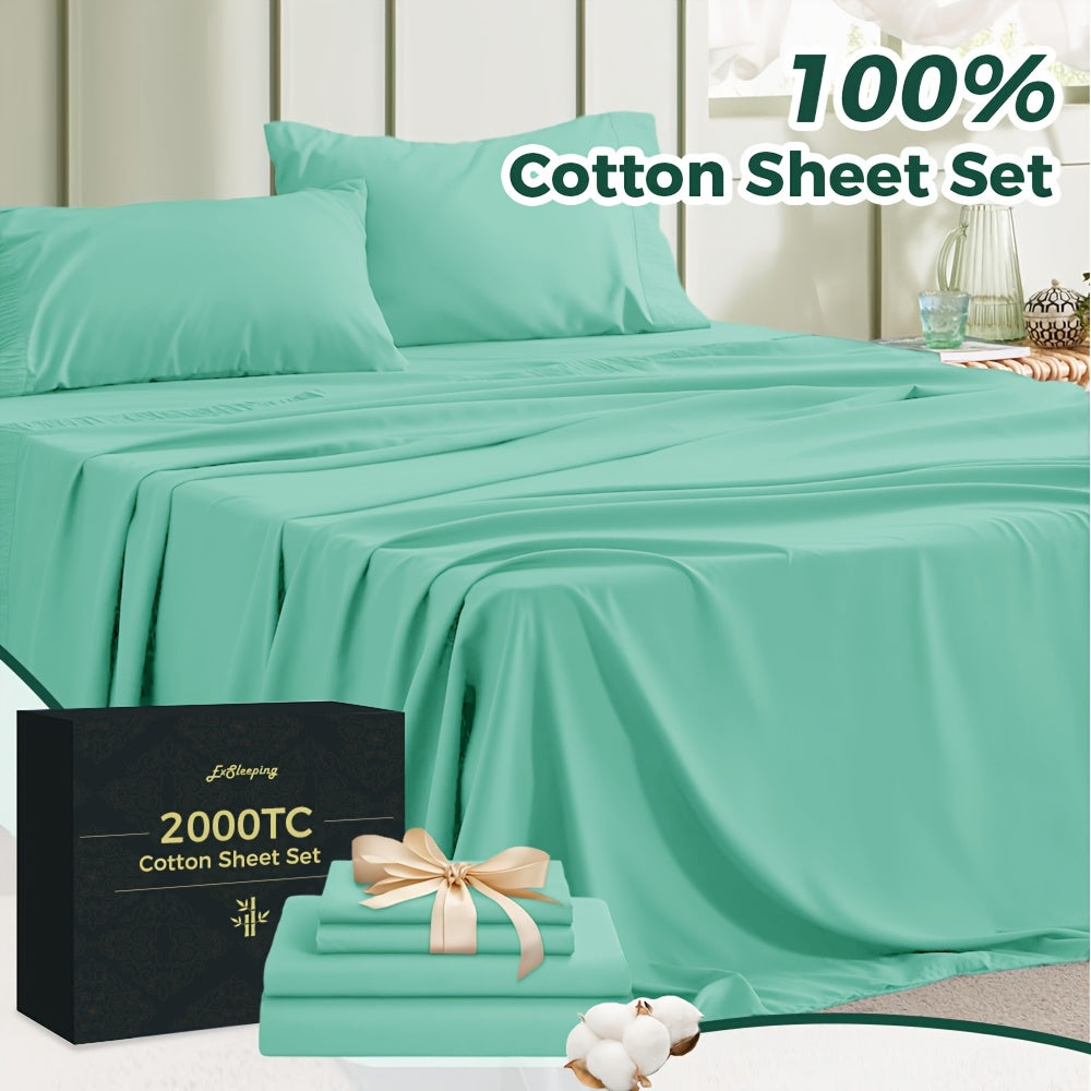 Cooling 2400TC Cotton Bed Sheet Set – 3/4pcs for Home & Guest Rooms – additional product view 28