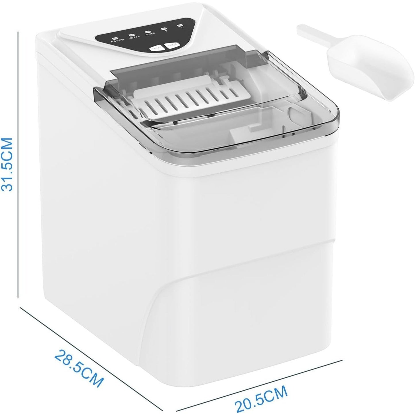 Advwin Countertop Ice Maker Machine, Portable Bullet Ice Maker with Self Cleaning, 7 Ice Cubes in 6-8 Mins, 2 Ice Sizes, Ice Machine for Home Kitchen Office Bar