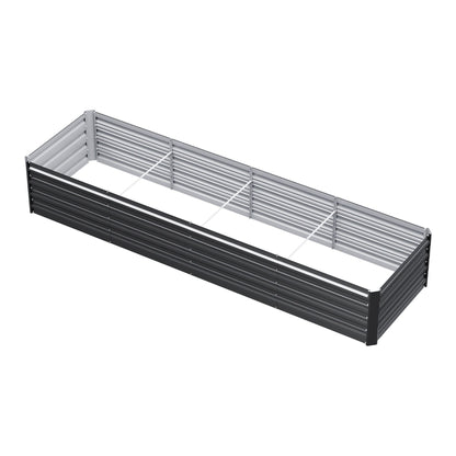 Green Fingers 2-in-1 Raised Garden Bed Kit 45cm Professional Depth Ergonomic 240cm Large Metal Planter Box | Easier Access Veggie Patch | Rust-Proof Galvanised Steel with Safe Rounded Corners & Gloves