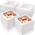 10pcs White Cake Boxes Window Face Tall Wedding Cake Boxes Various Sizes 20.32cm 25.4cm 30.48cm 8X8X5 10X10X6 10X10X10 30.48X30.48X30.48 cm 300GSM