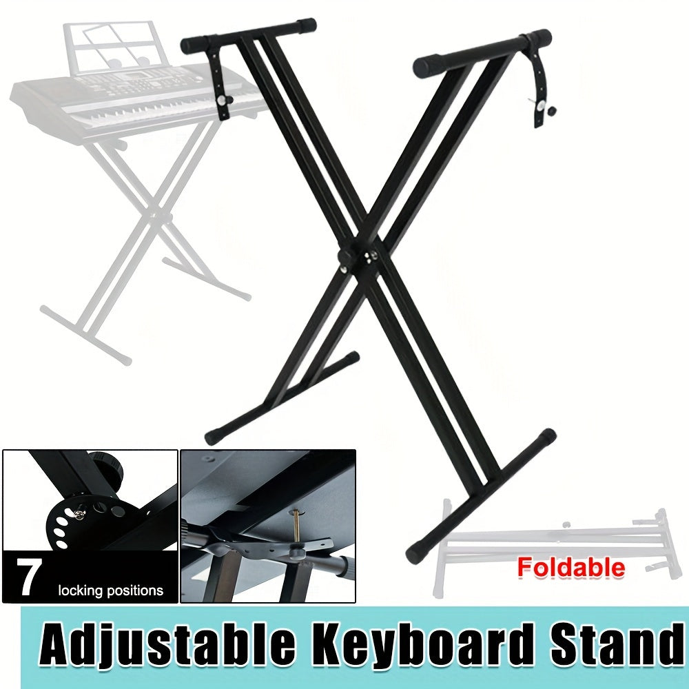 Piano Keyboard Stand Adjustable Folding X Style Double Braced Height Stool New