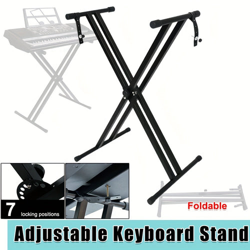 Piano Keyboard Stand Adjustable Folding X Style Double Braced Height Stool New