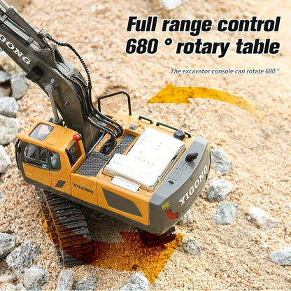 2/3/4pcs Construction Vehicle Set, 2.4G High-Tech 11-Channel RC Excavator, Dump Truck, Bulldozer, Alloy & Plastic Engineering Toy Construction Vehicle Set