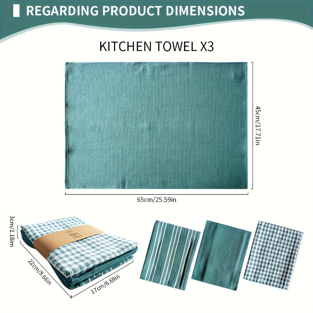 3pcs Absorbent Kitchen Tea Towel Set - cooking, baking and everyday – additional product view 14