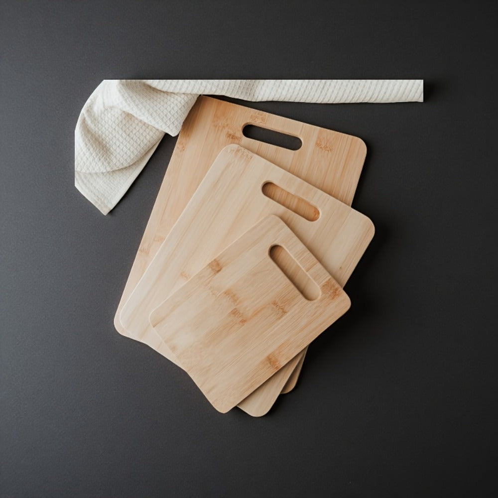 3pcs Bamboo Serving and Chopping Board Set - kitchen preparation and – close-up product details