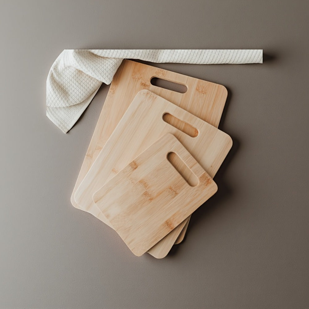 3pcs Bamboo Serving and Chopping Board Set - kitchen preparation and – main product view