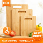 3pcs Reversible Bamboo Cutting Board Set - kitchen food preparation – main product view