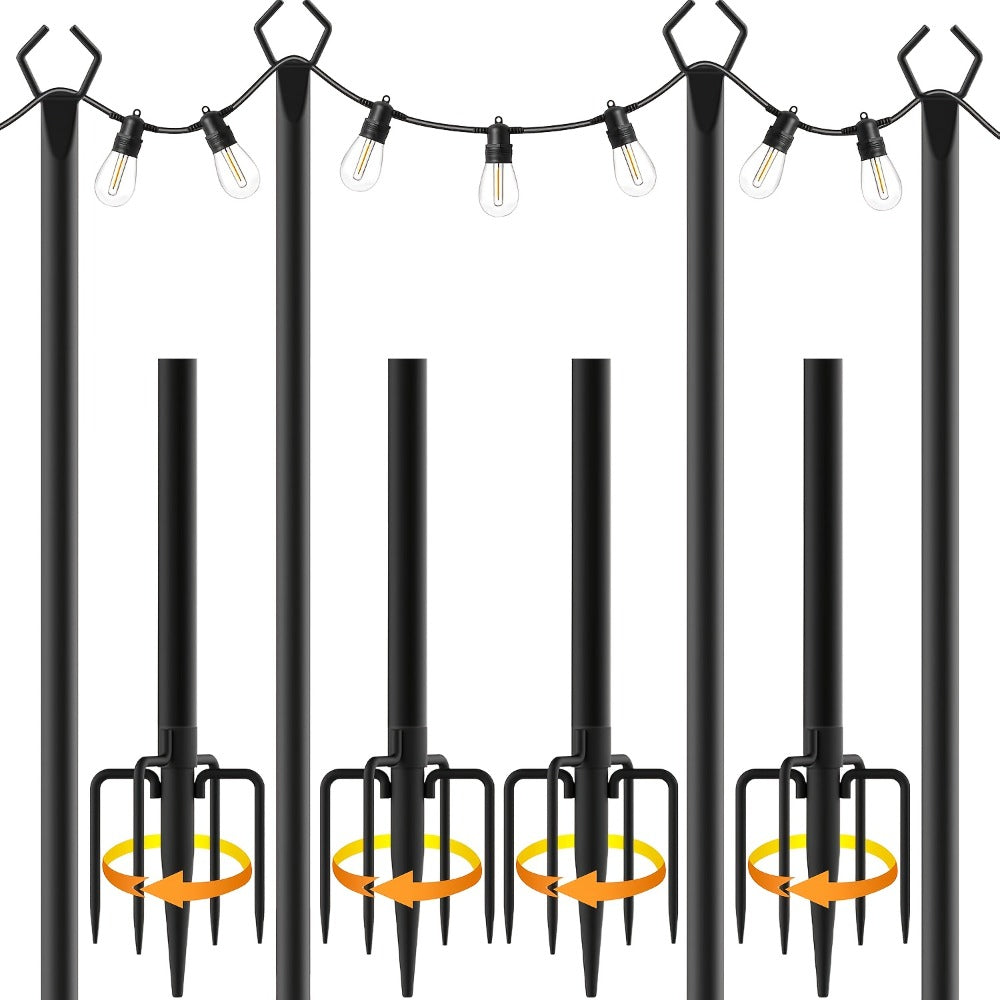 4 Pack Outdoor String Light Poles - 3.35 meter – alternate product view