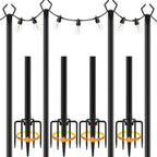 4 Pack Outdoor String Light Poles - 3.35 meter – alternate product view