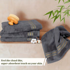 4-Piece Bamboo Cotton Bath Towel Set product detail 2