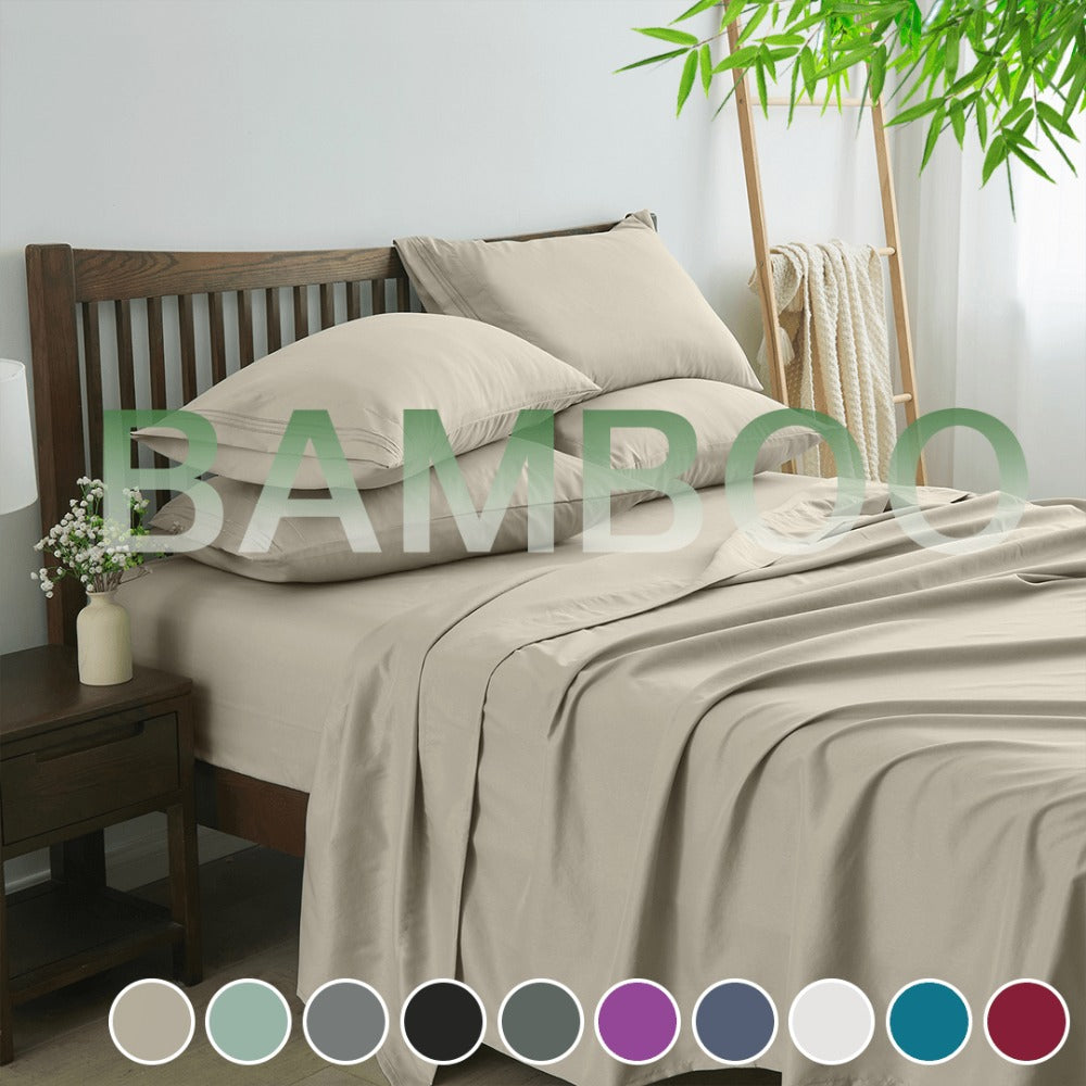 4-Piece Bamboo Deep-Pocket Bed Sheet Set - bedrooms, guest rooms and – additional product view