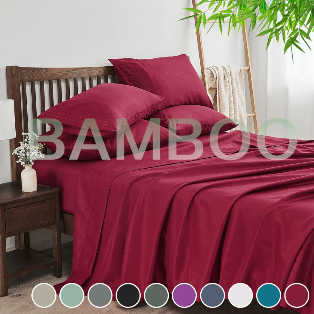 4-Piece Bamboo Deep-Pocket Bed Sheet Set - bedrooms, guest rooms and – additional product view 10