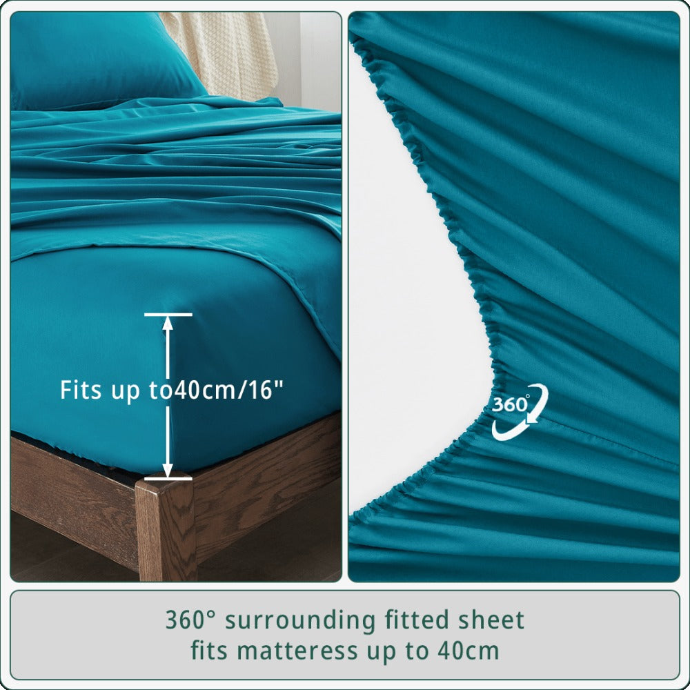 4-Piece Bamboo Deep-Pocket Bed Sheet Set - bedrooms, guest rooms and – additional product view 12