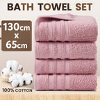4-Piece Machine Washable Cotton Bath Towel Set product detail 6