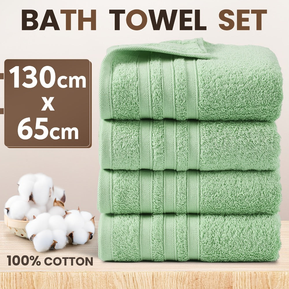 4-Piece Machine Washable Cotton Bath Towel Set product detail 8