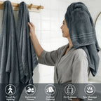 4-Piece Machine Washable Cotton Bath Towel Set product detail 2