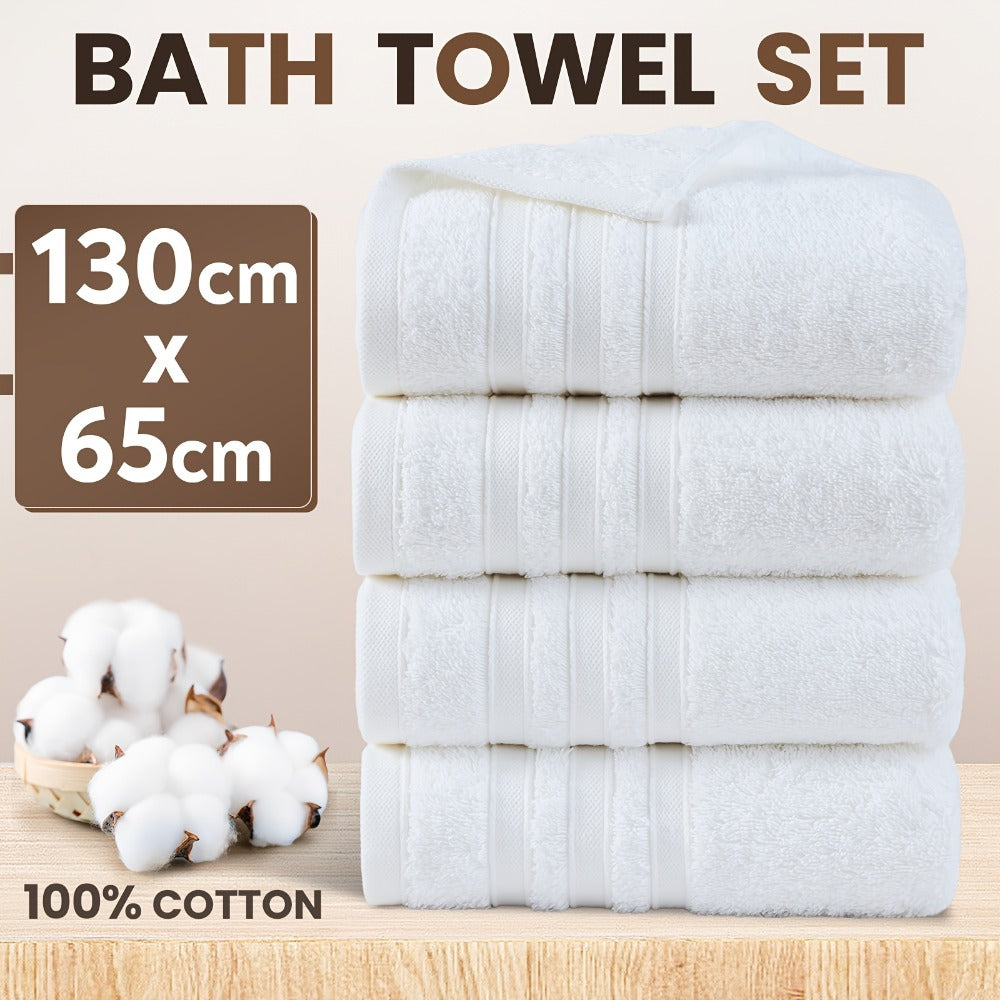 4-Piece Machine Washable Cotton Bath Towel Set product detail 10
