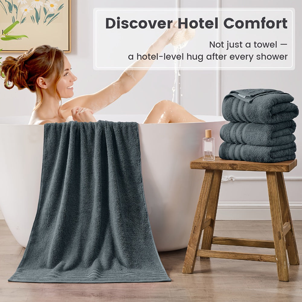 4-Piece Machine Washable Cotton Bath Towel Set product detail 11