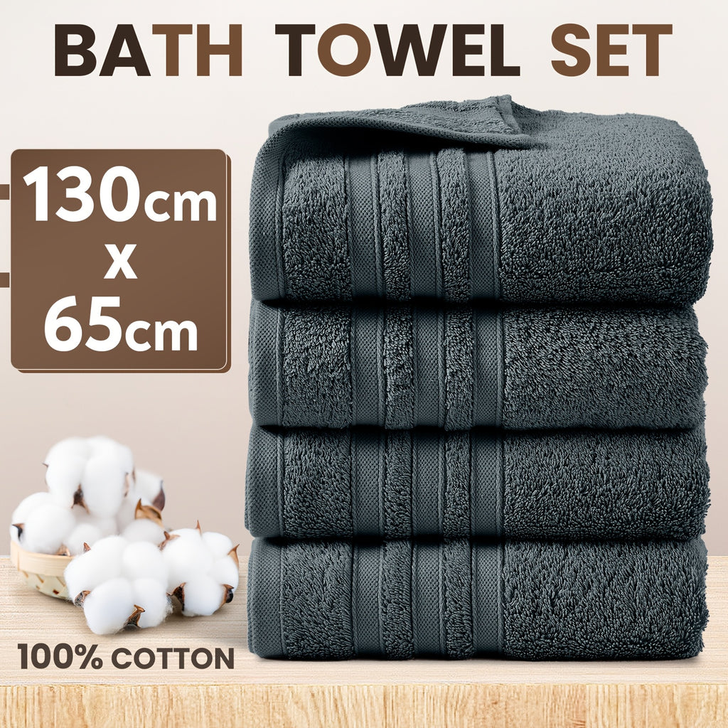 4-Piece Machine Washable Cotton Bath Towel Set product detail 18