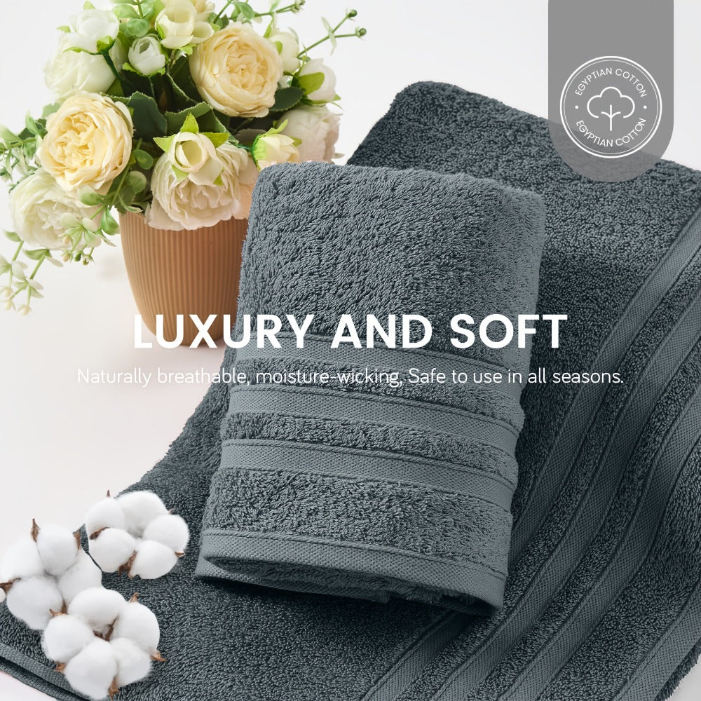 4-Piece Machine Washable Cotton Bath Towel Set product detail 5