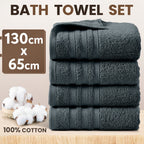 4-Piece Machine Washable Cotton Bath Towel Set for Australian homes