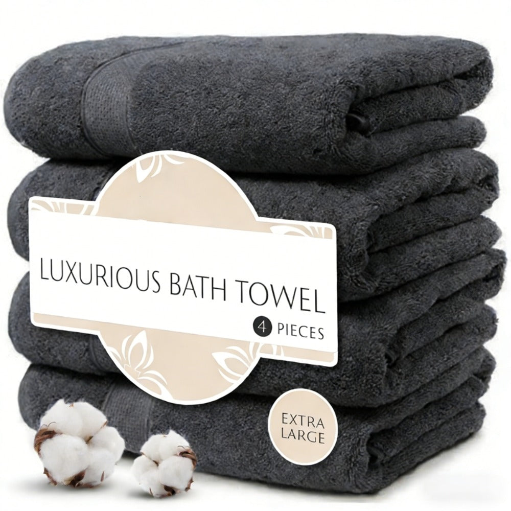 4-Piece Quick-Dry Cotton Bath Towel Set for Australian homes