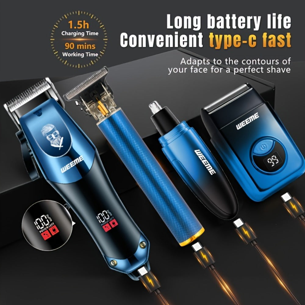 4-Piece Rechargeable Hair Clipper Set for Everyday Beauty Routines – additional product view 9