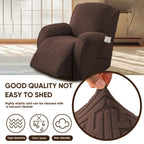 4-Piece Stretch Recliner Cover Set – Washable Spandex Protector – alternate design view