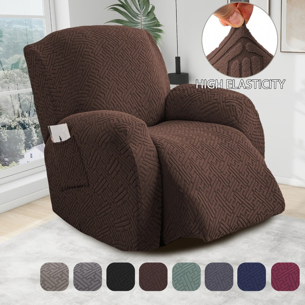 4-Piece Stretch Recliner Cover Set – Washable Spandex Protector – main product view