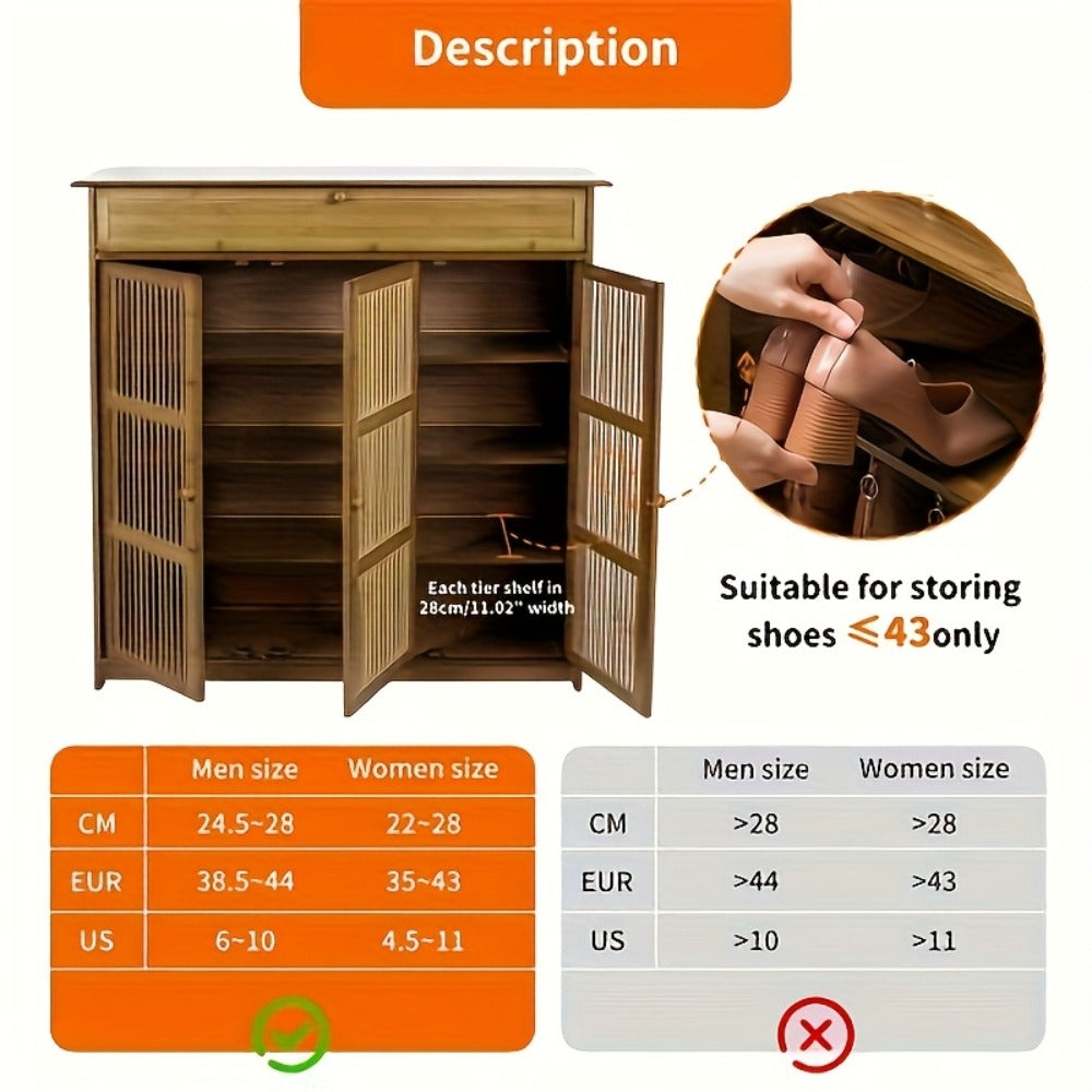 4-Tier Bamboo Shoe Storage Cabinet product detail 18