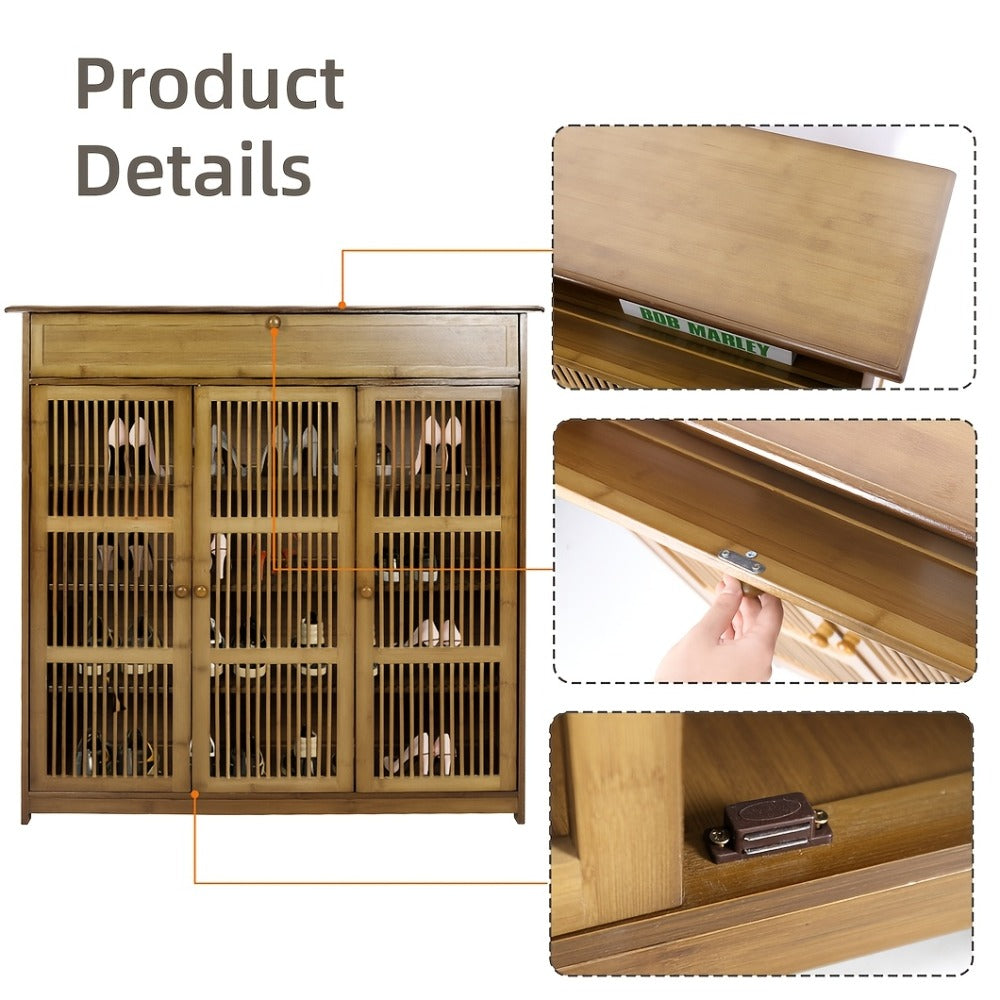 4-Tier Bamboo Shoe Storage Cabinet product detail 19