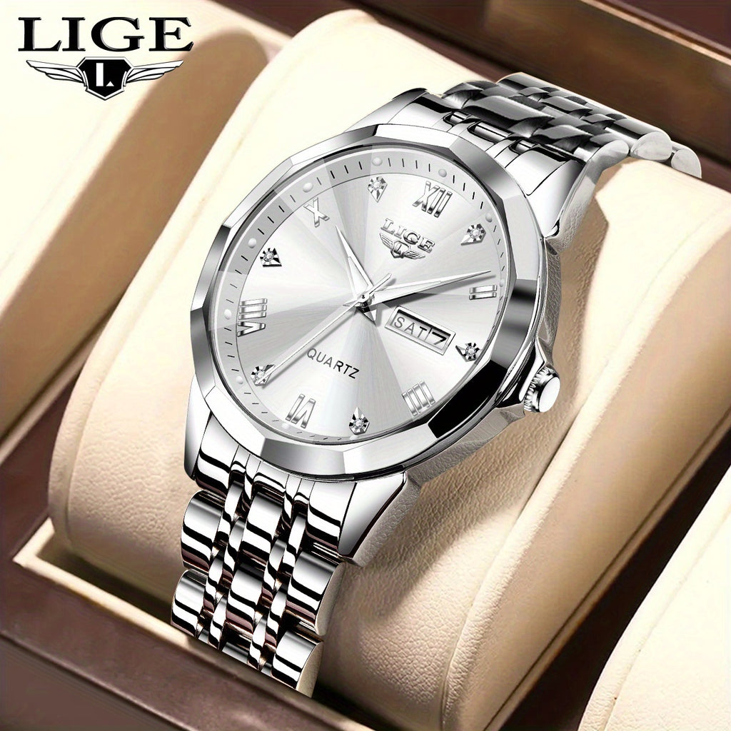 LIGE Quartz Watch/ Fashionable Appearance Steel Band/ Luminous Dial/ Time Reminder/ Multiple Colors/ Suitable for Teenagers Fashion and Versatile