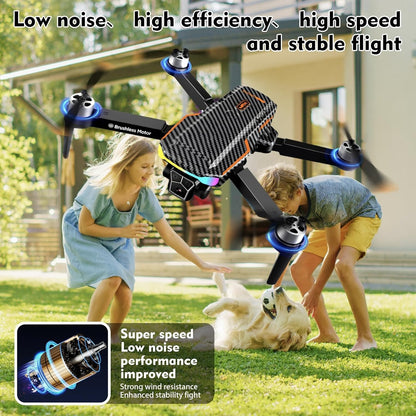 New F168 Light Flow Dual Camera Brushless Remote Control Drone, Mobile App Control, Beginner Men'S Gift, Indoor/Outdoor Affordable Drone, Christmas Halloween Thanksgiving Gift