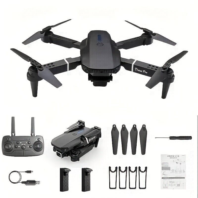 2026 NEW PRO MAX Foldable Drone with Dual Camera and 2 Batteries, 90° Adjustable Dual Cameras | One-Key Takeoff/Landing, Altitude Hold, 360° Stunt Roll, Beginner-Level Foldable RC; Wi-Fi Control, High-Definition Video Resolution, USB Charging