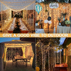 600-LED Outdoor Curtain String Lights detail view 2 for Australian shoppers