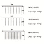600-LED Outdoor Curtain String Lights detail view 13 for Australian shoppers