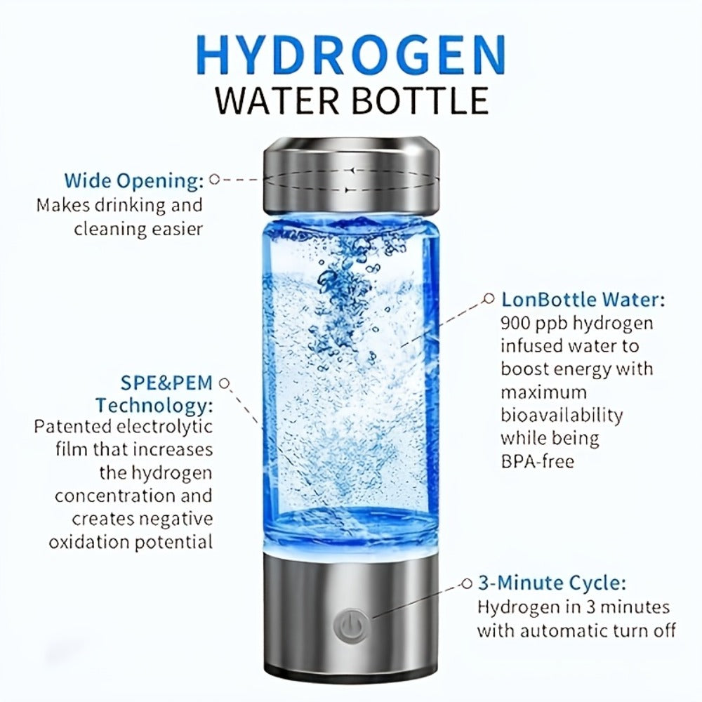 420ml Portable Hydrogen Water Bottle main product view for Australian shoppers