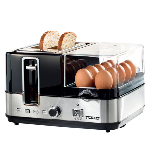 1400W Breakfast Master Toaster Egg Cooker Poacher Bacon Fryer Grill All In One