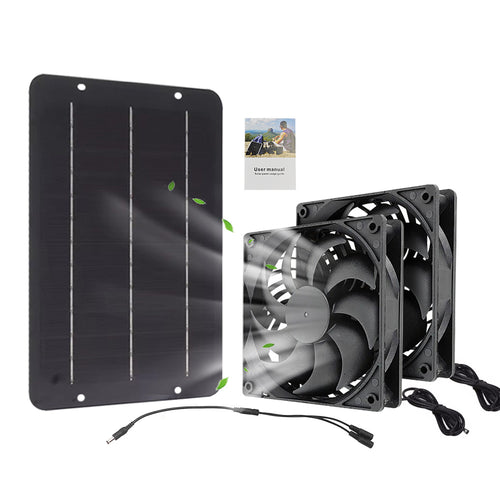 Solar Powered Ventilator, 40W 12V Dual Fan, Detachable Photovoltaic Module, Insulation Material, for Small Chicken House, Greenhouse, Shed, Pet House, Window Exhaust Pipe - No Battery Required