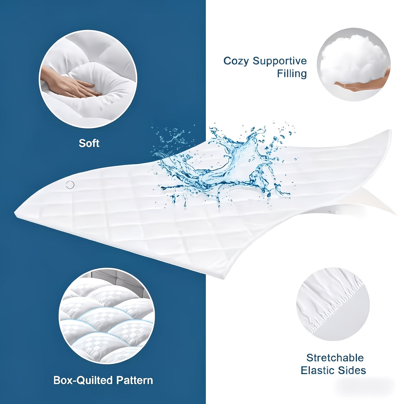 Cloud-Like Skin-Friendly Mattress Protector, Deep Pocket No-Slip, Breathable & Sweat-Free, for all-Season Use, Dust &, Multiple Sizes Available For All Mattresses