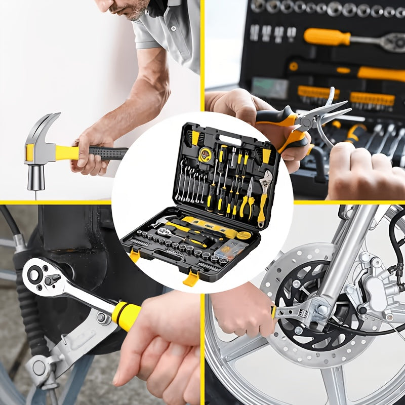 108pcs/set Complete Manual Tool Set for Home And Car Repair, Car Repair Kit Toolbox, Craftsman Basic Tool Kit, Hand Repair Tool Set for DIY, Home Vehicle Workshop Maintemance, Gift for Men