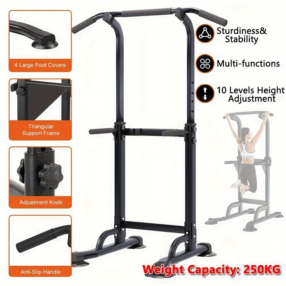 Foldable Pull Up Tower Chin Up Pull Up Bar Push Knee Raise Gym Station 10-Level