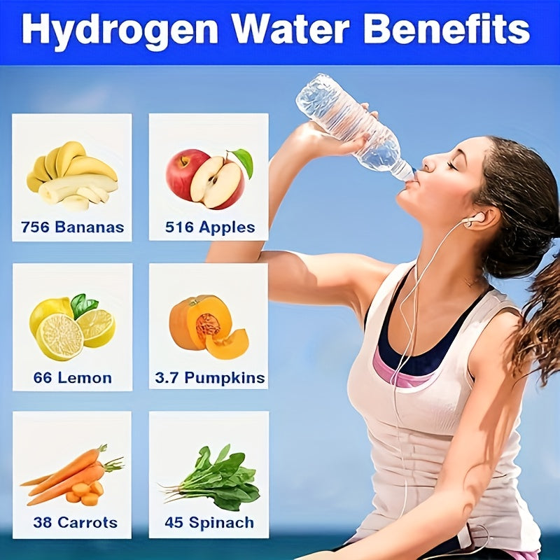 Portable Hydrogen Water Bottle, Glass Generator Cup With Long-Lasting Battery, Approx. 420ml Electrolytic Ionizer, 3-Minute Fast Cycle Sport Flask, Modern Minimalist Design For Gym Office Travel, High-End Drinkware Gift For Daily Hydration