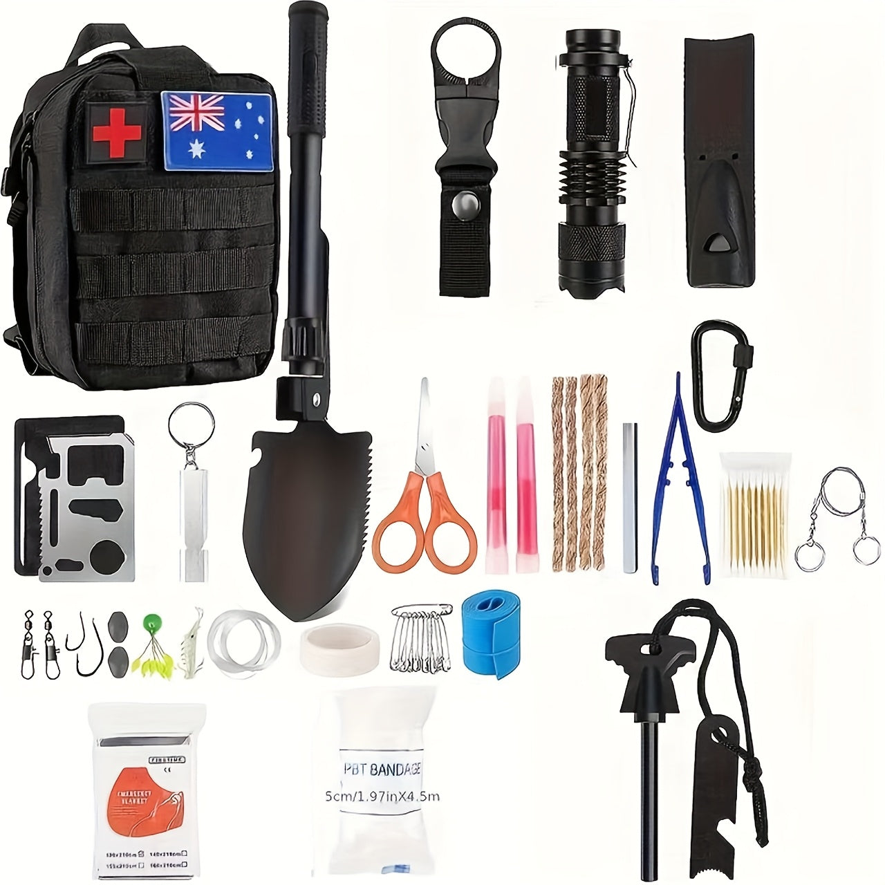 140pcs Survival Kit | Professional Survival Gear and Additions with , Ideal for Outdoor Enthusiasts, Essential for Camping and Hiking, Perfect for Men, Dads, Husbands Who Love Outdoor Adventures