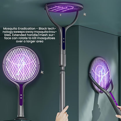 USB Rechargeable Foldable Retractable Mosquito Swatter, Insect Killer And Safety Net for Home, Outdoor, Yard, Camping, Mosquito Rechargeable, Mosquito Repellent Rechargeable, Mosquito Trap, Outdoor Pest Control, Camping Essentials, Portable Device