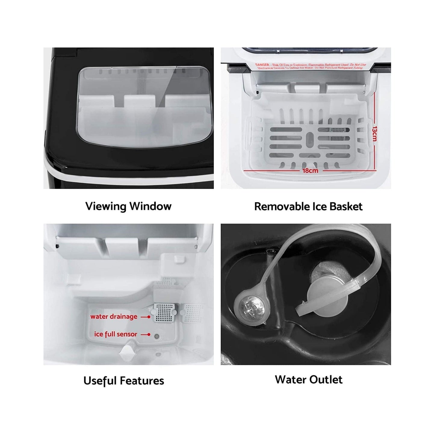 Advwin Countertop Ice Maker Machine, Portable Bullet Ice Maker with Self Cleaning, 7 Ice Cubes in 6-8 Mins, 2 Ice Sizes, Ice Machine for Home Kitchen Office Bar