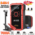 KONPCOIU 5000A Jump Starter Optional 7000A Starter with Air Compressor, 12V Car Battery Charger (Up to 10.0L Gas/8.5L Diesel), Jump Starter for Car Battery with Compass & 3-Mode LED Light, Camping & Travel Essential, Battery Pack Power Bank